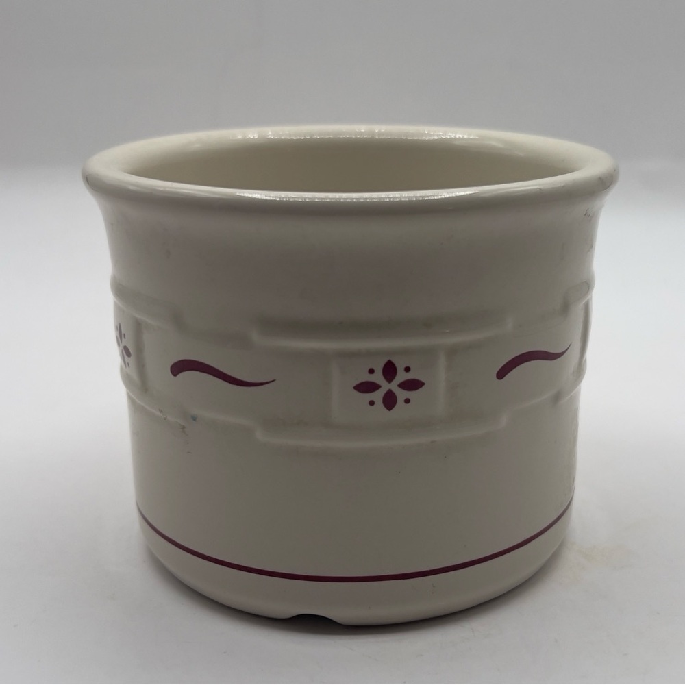 Longaberger Pottery Woven Traditions Classic Red One 1 Pint Salt Crock